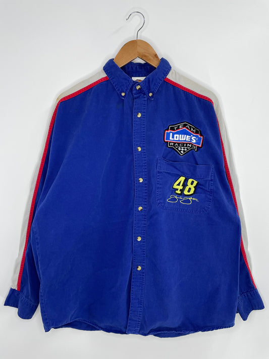 .Vintage LOWE'S RACING TEAM JIMMIE JOHNSON Size XL Racing Button down Shirt / E3601B