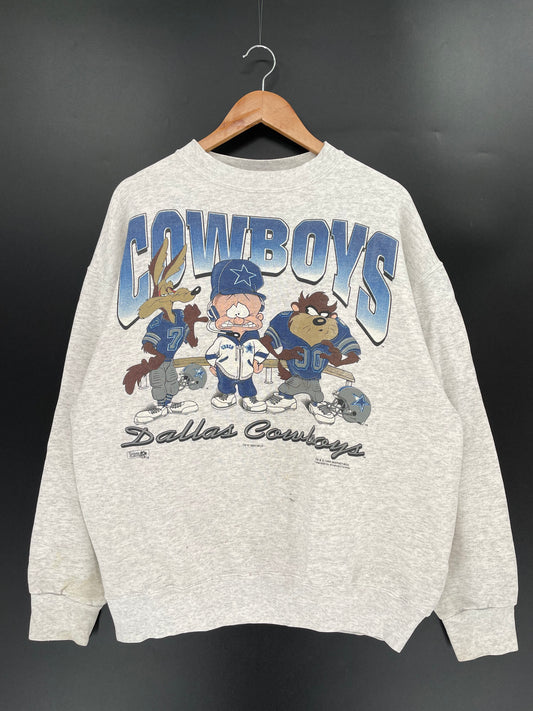 1994 LOONEY TUNES x COWBOYS MADE IN USA Size XL Vintage NFL Sweat-shirt / K359