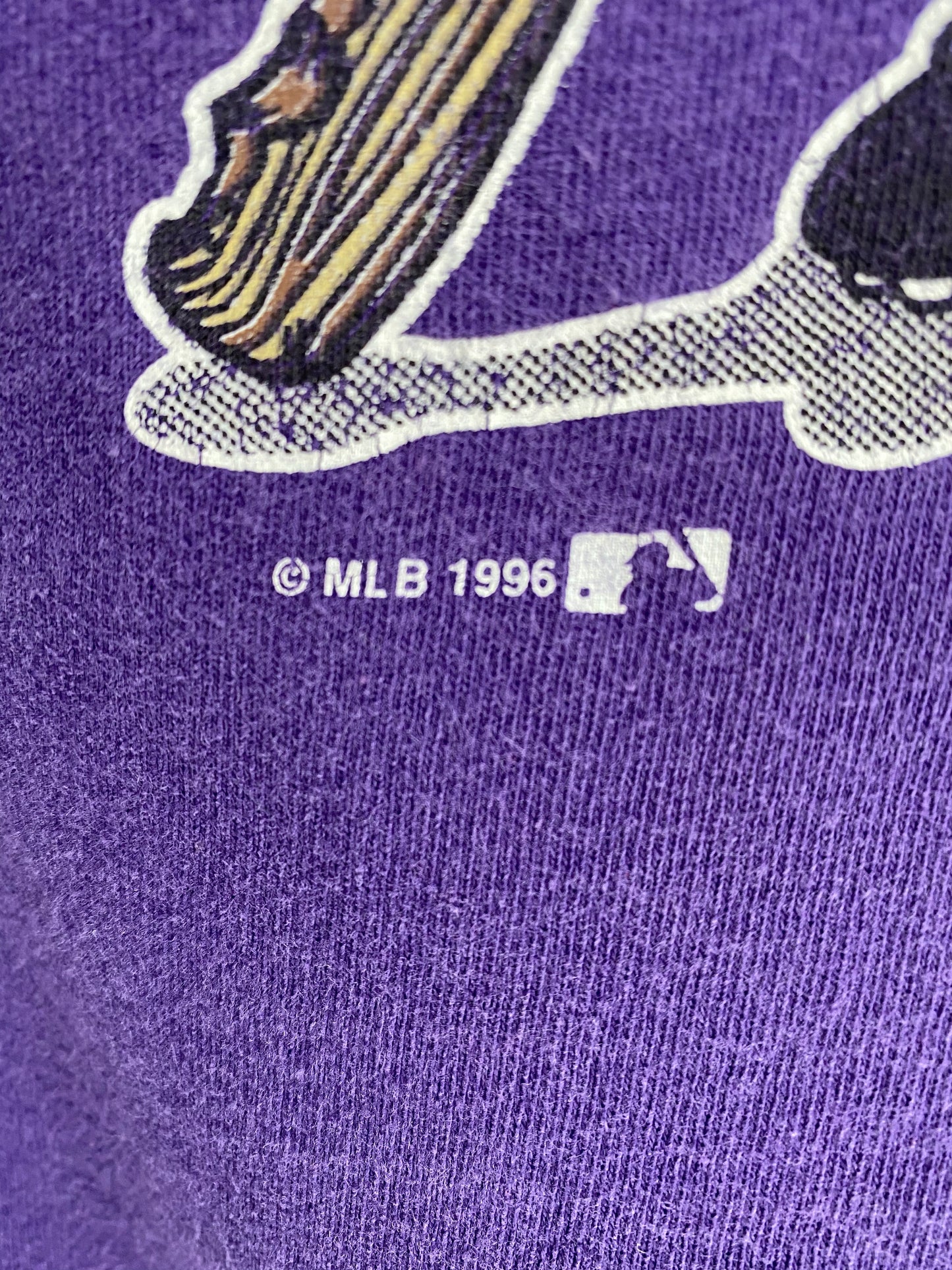 1996 COLORADO ROCKIES TAZ Made in USA Size L Vintage Baseball -Shirts / K3997