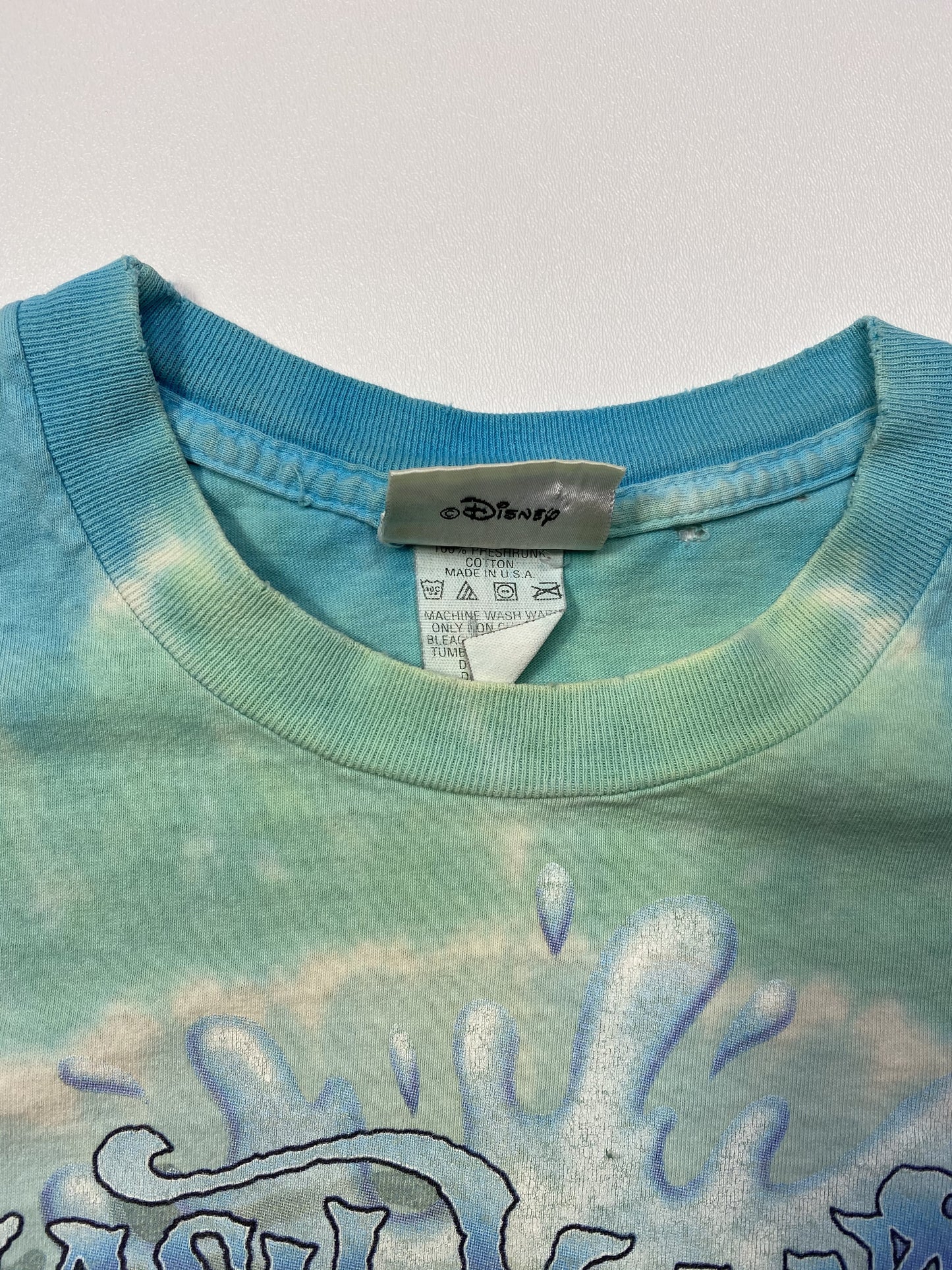 Vintage Splash Mountain Disney Mickey Made in USA Size L Damage T-Shirt / K4798