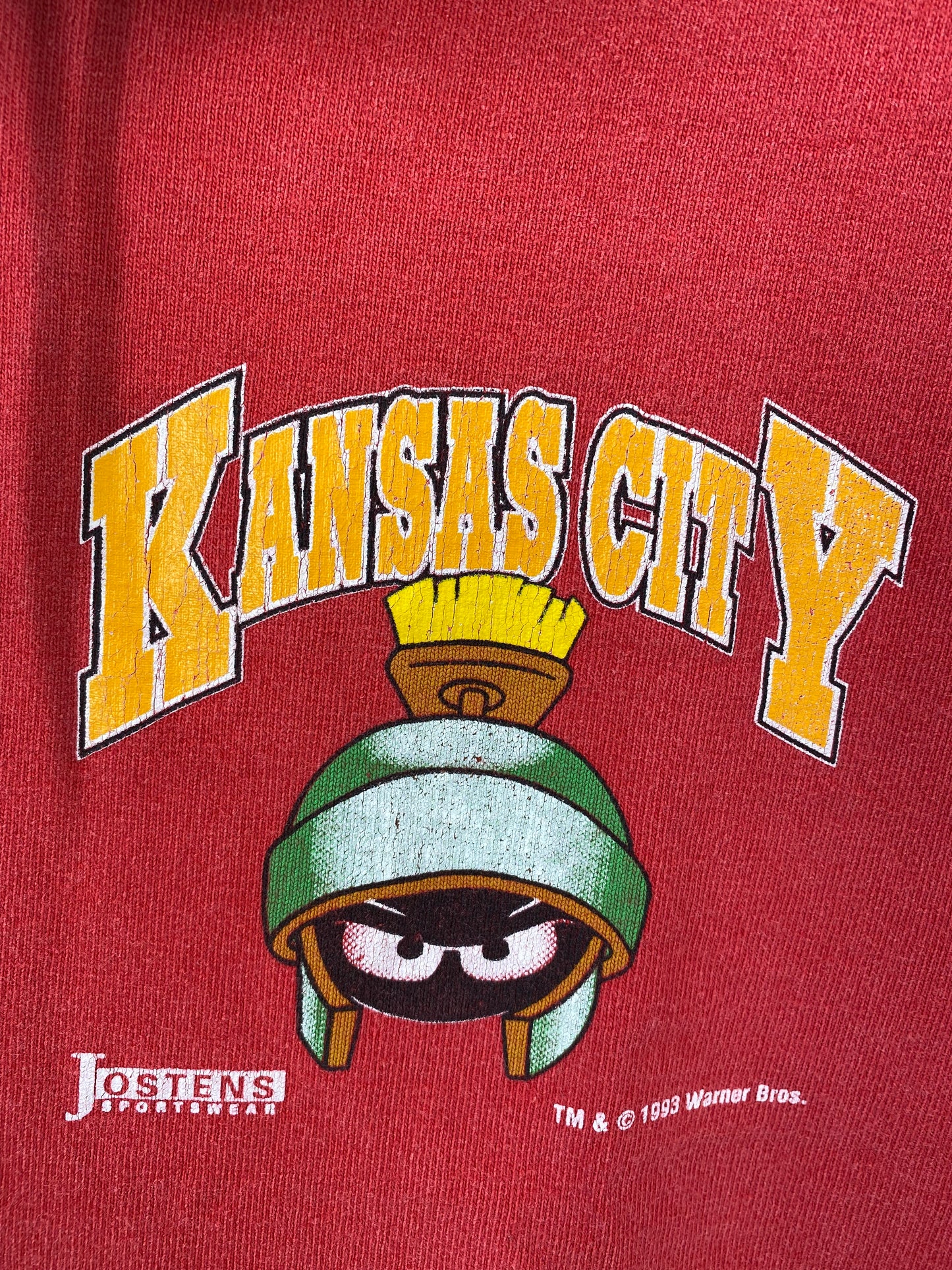 1993 LOONEY TUNES MARVIN THE MARTIAN Made in USA Size XL Vintage Hoodie Long Sleeve T-shirt / K4071