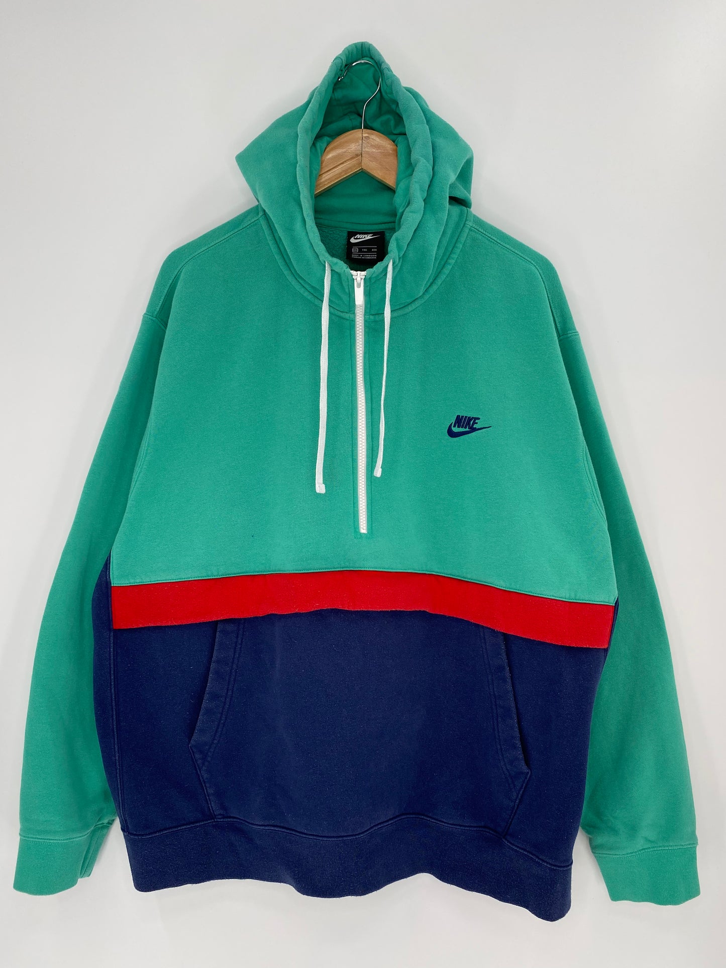 00' NIKE Size XXL Vintage Half-zip Hoodie Sweat-shirt / k173