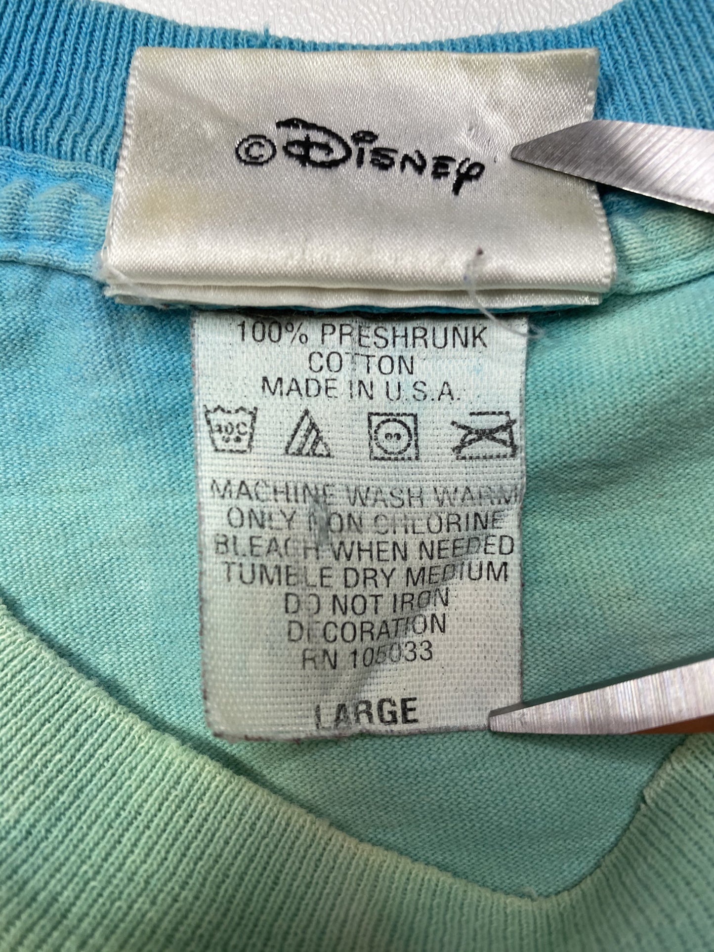 Vintage Splash Mountain Disney Mickey Made in USA Size L Damage T-Shirt / K4798