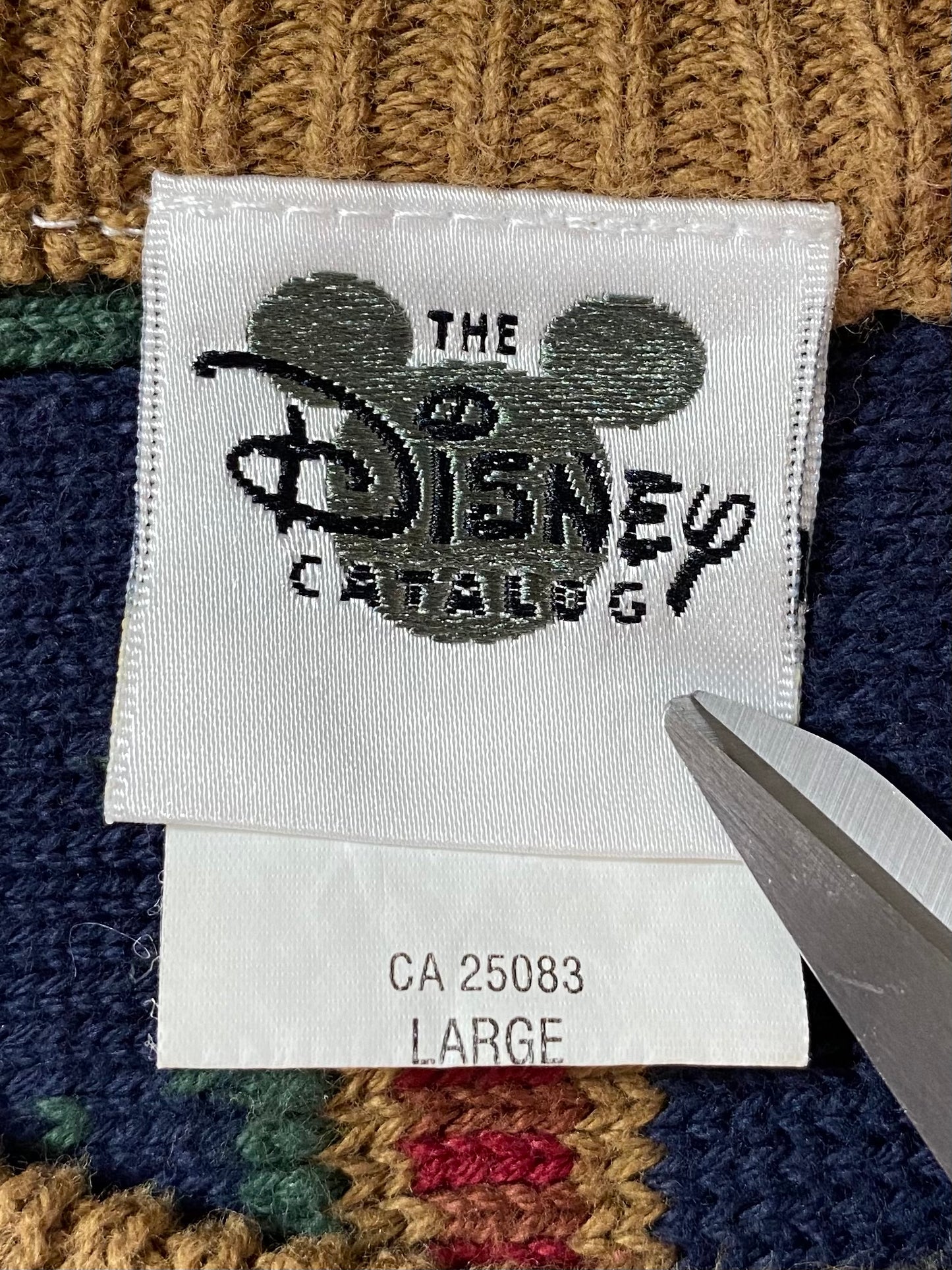 00' DISNEY TIGGER Vintage 3D Coogi-Style Size L Knit Sweater / 9502