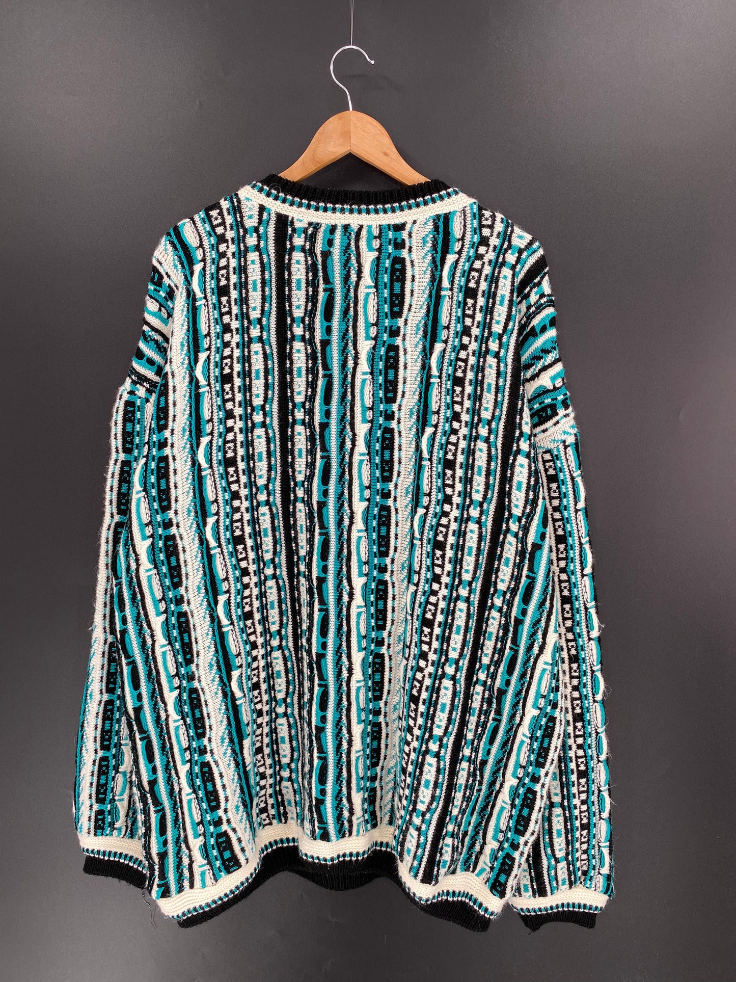 Vintage 3D Coogi-Style Size 5XL Knit Sweater / 9446