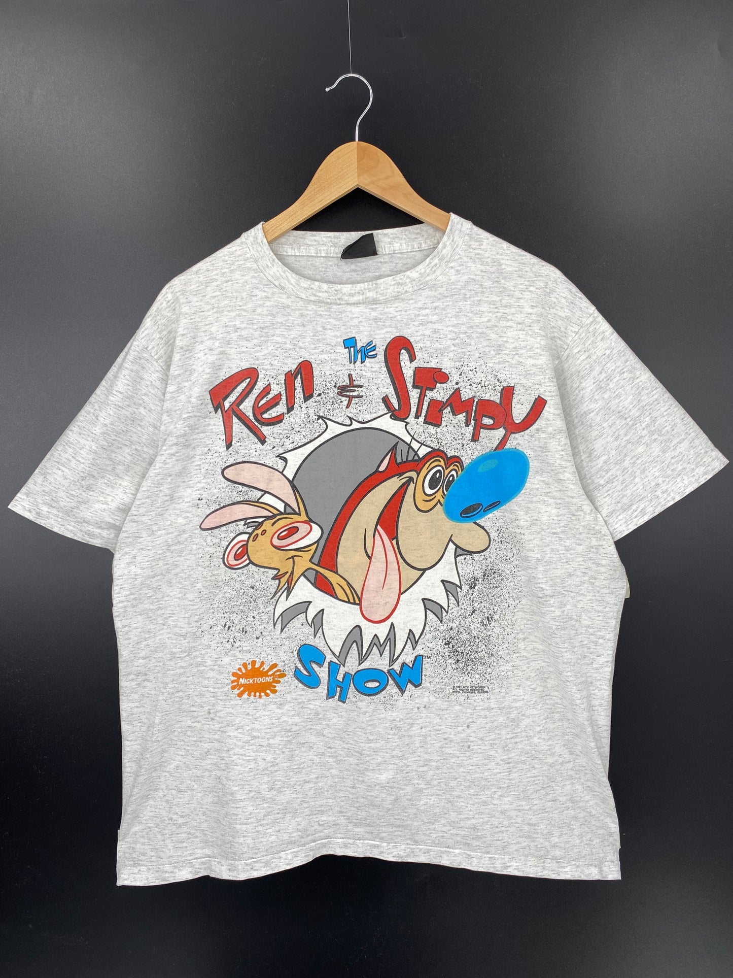 1991 The Ren & Stimpy Show Made in USA Size XL Vintage T-Shirt / K1608