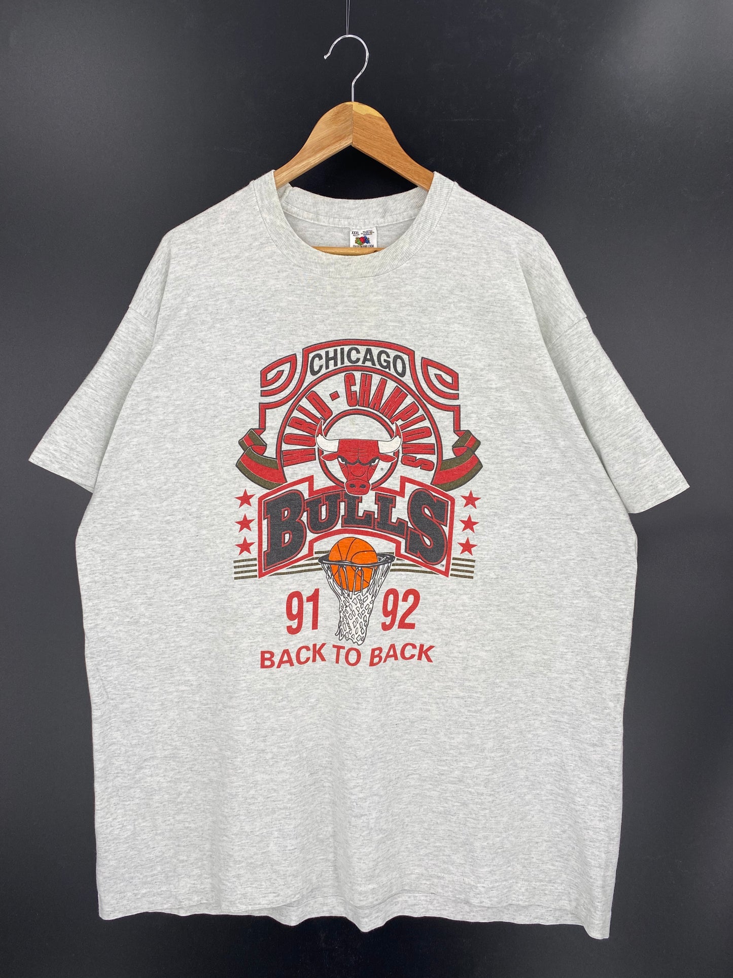 1991-1992 CHICAGO BULLS Made in USA Size XXXL Vintage T-shirt / 7729