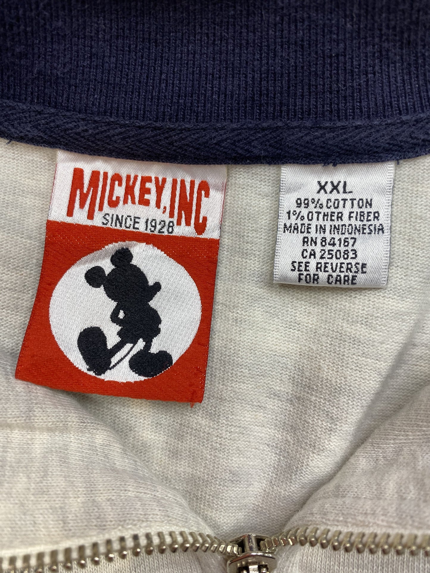 .90’s DISNEY MICKEY Size XXL Vintage Half Zip Sweat-Shirt / E1991S