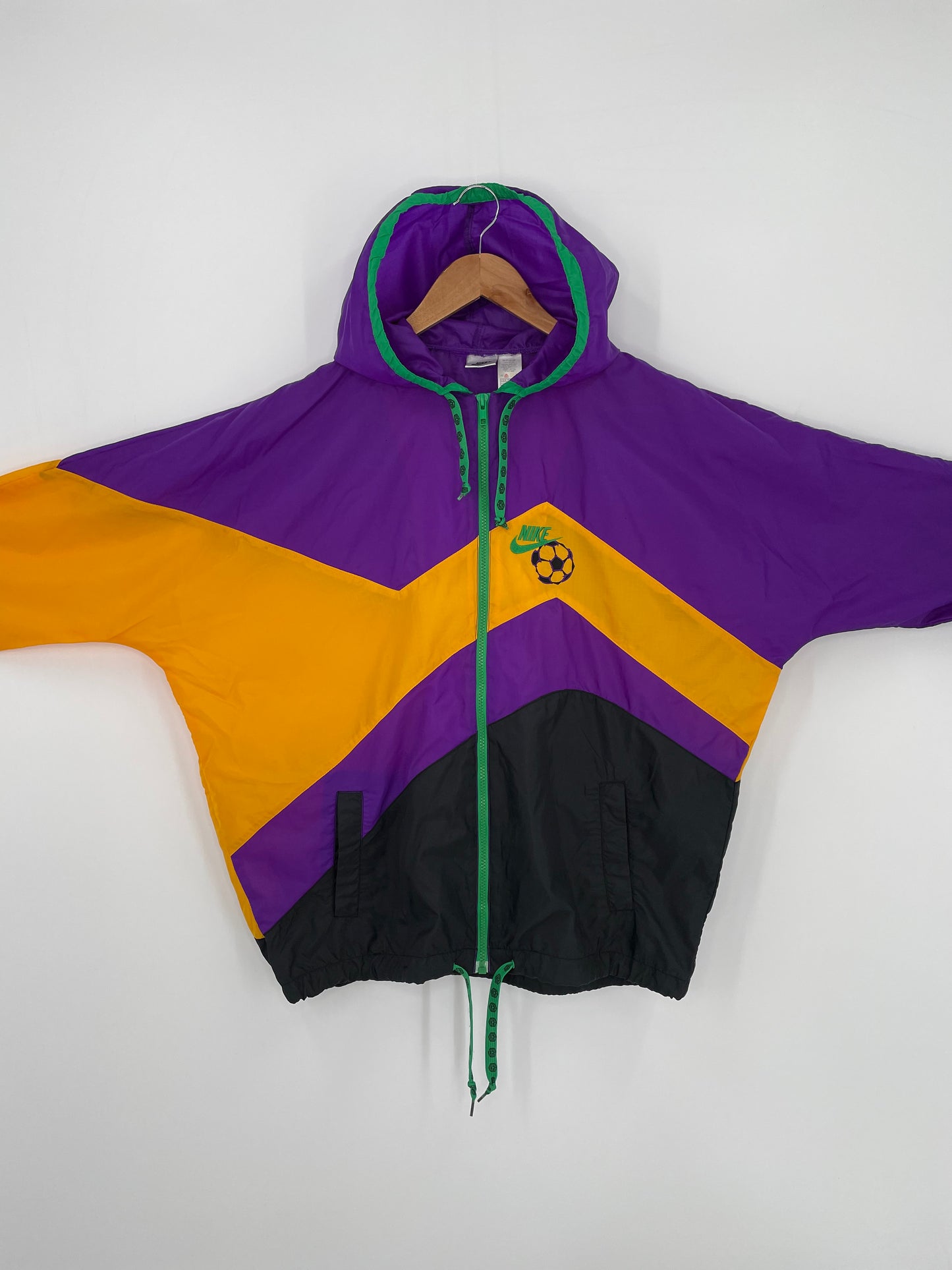 90’s NIKE Size Kids XL Vintage Nylon Hoodie Jacket/ k783