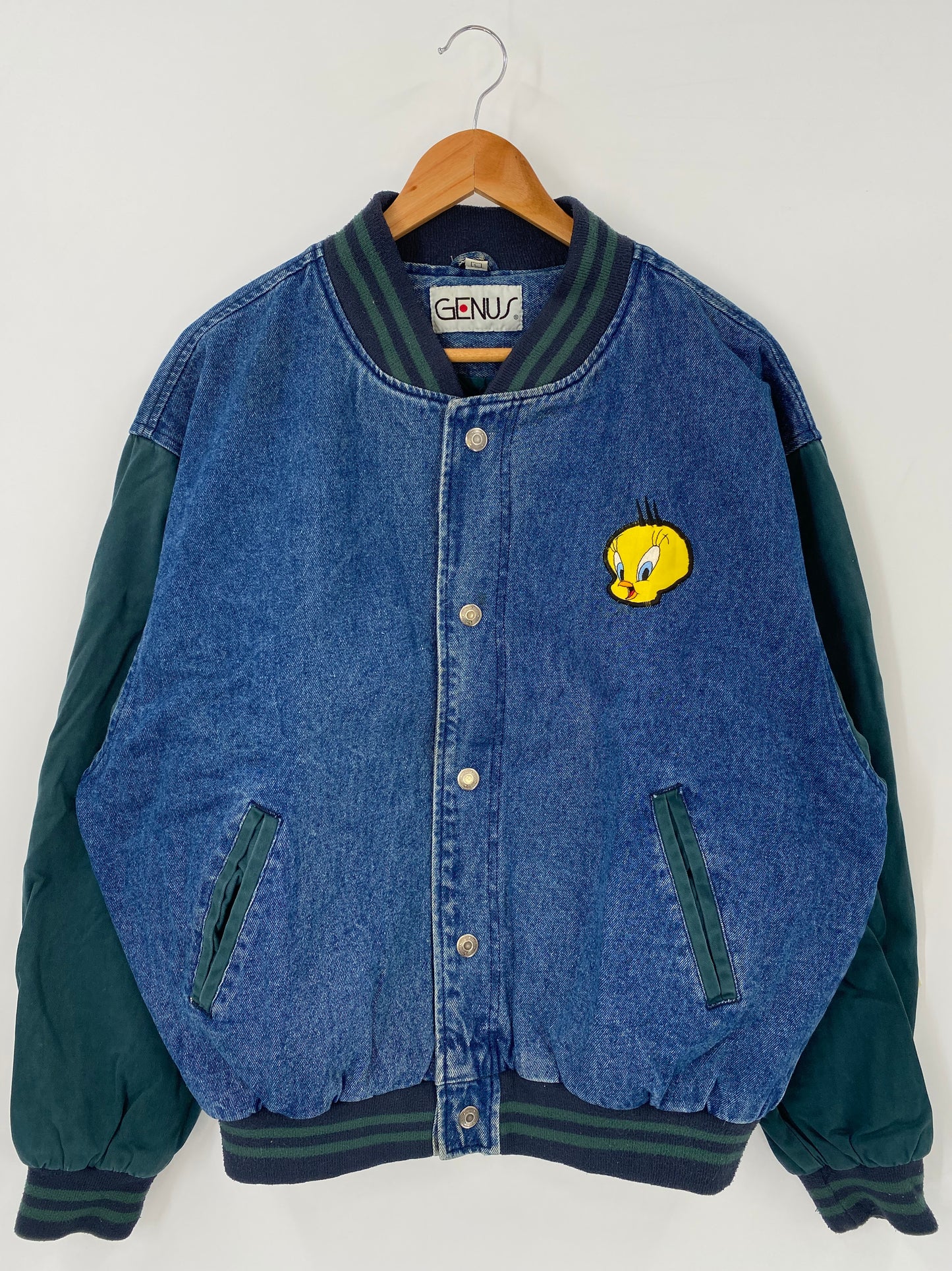 1994' LOONEY TUNES TWEETY Size L Vintage Denim Jacket / K4105