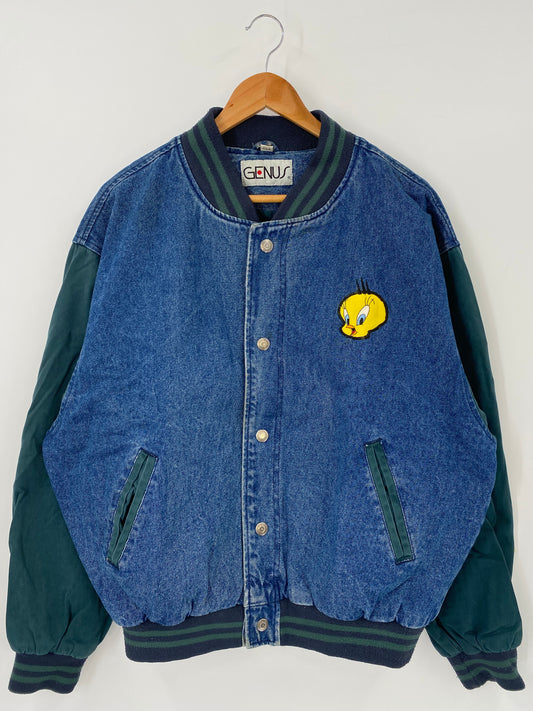 1994' LOONEY TUNES TWEETY Size L Vintage Denim Jacket  / K4105