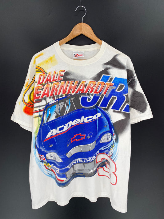 00’ NASCAR DALE EARNHARDT JR. Made in USA Size L Vintage Racing T-Shirt / 9123