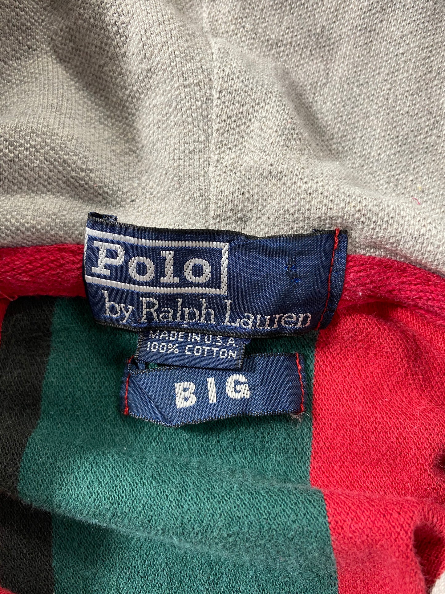 90's POLO RALPH LAUREN Made in USA Size Approx. XXL Vintage Hoodie Long Sleeve Shirt / 6794