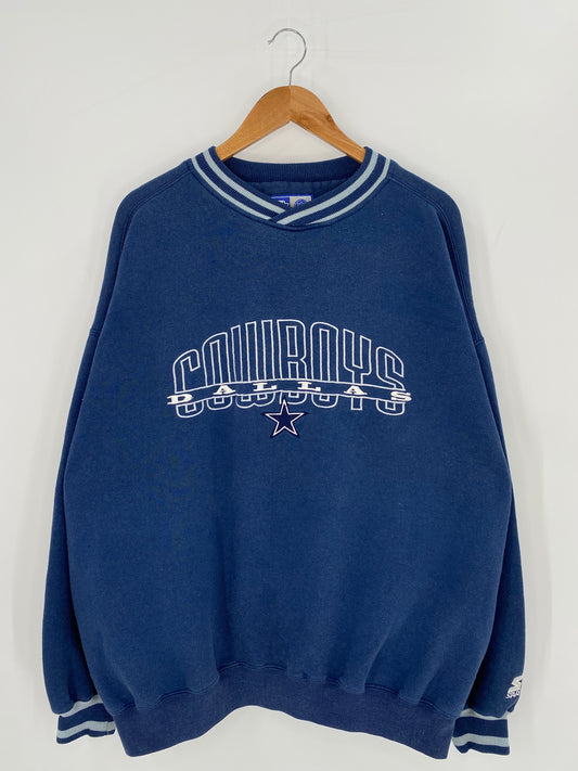 00' STARTER DALLAS COWBOYS Size XXL Vintage NFL Sweat-Shirt / 9433