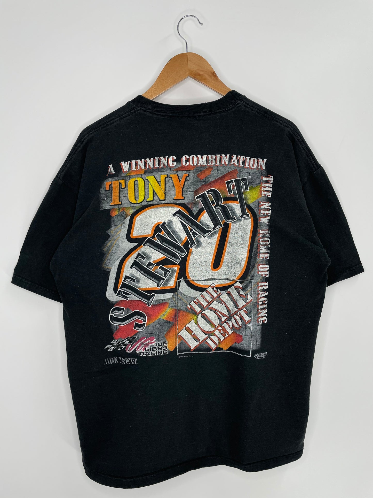 1999' NASCAR TONY STEWART Size L Vintage Racing T-shirt / k433