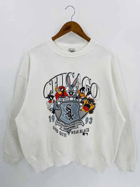 1993' LOONEY TUNES CHICAGO WHITE SOX Size XL Vintage MLB Sweat-shirt / K6054