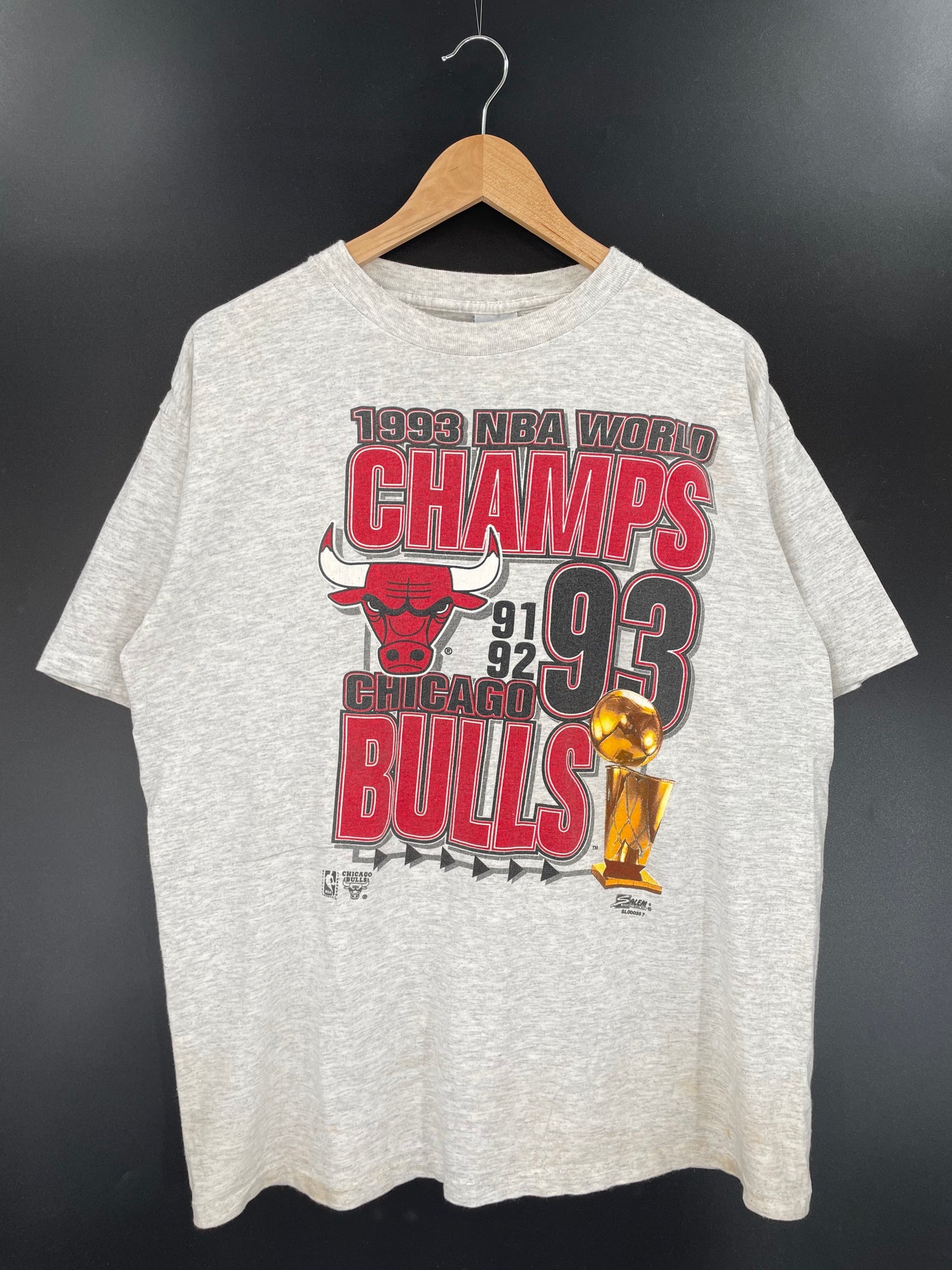 1993 CHICAGO BULLS Made in USA Size XL Vintage T-Shirts / K2646