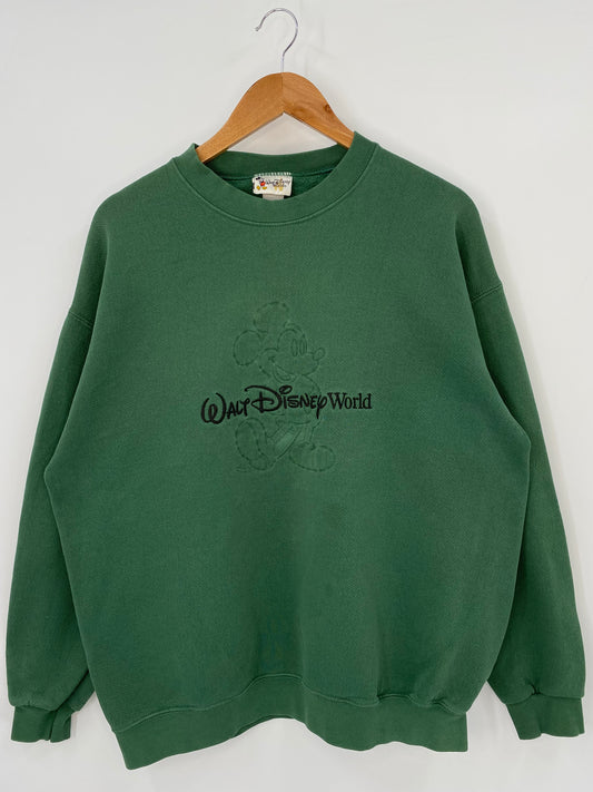 00' DISNEY MICKEY Made in USA Size No tag (Approx.XL) Vintage Sweat-shirt / K3877