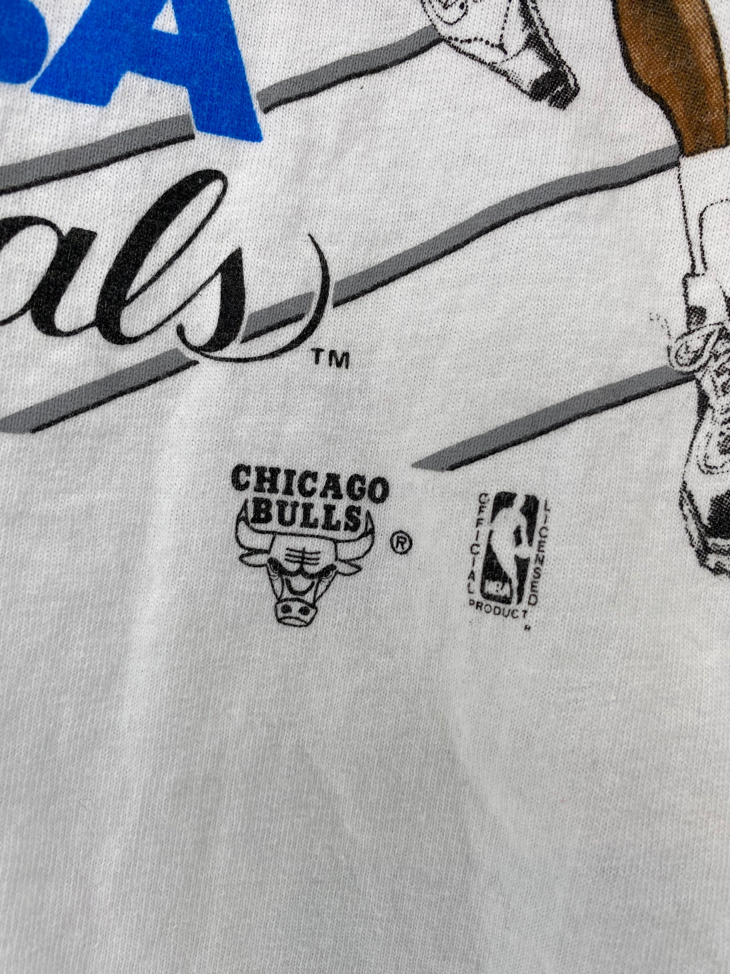 1992 BLAZERS x CHICAGO BULLS FINAL Made in USA Size XL Vintage NBA T-shirt / 9384