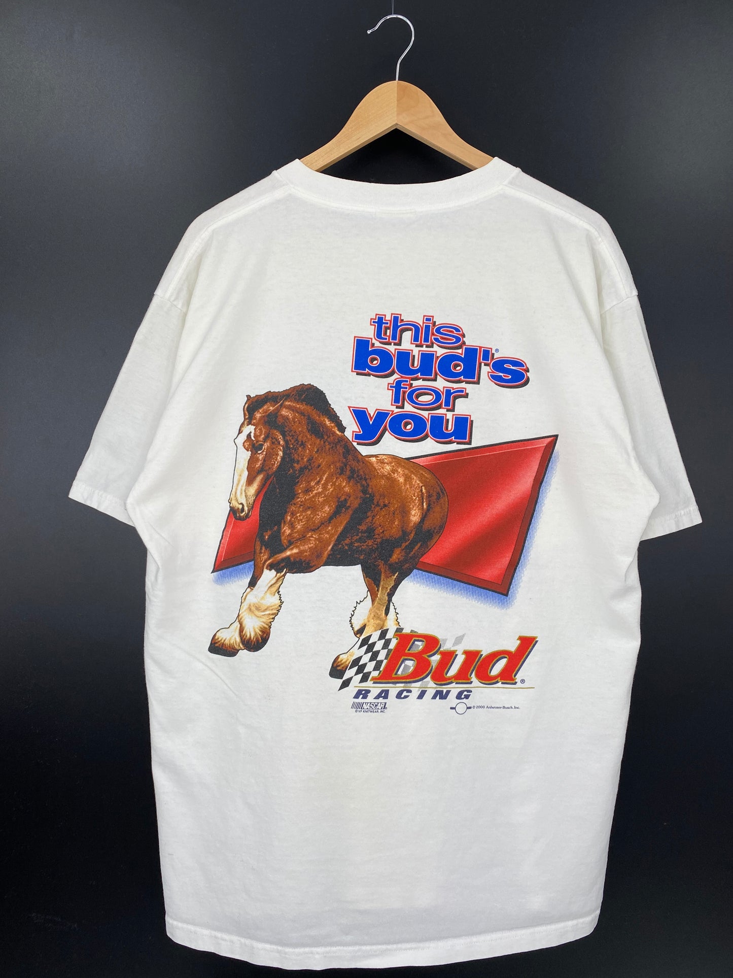 2000 DALE EARNHARDT BUD RACING Approx Size L Vintage Long Sleeve Racing T-Shirt / K1579