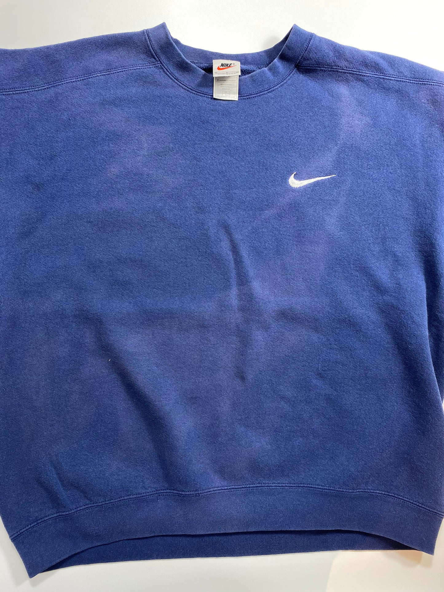 90’s NIKE Mini Swoosh Faded Made in USA Size L Vintage Sweat-shirt / 6865