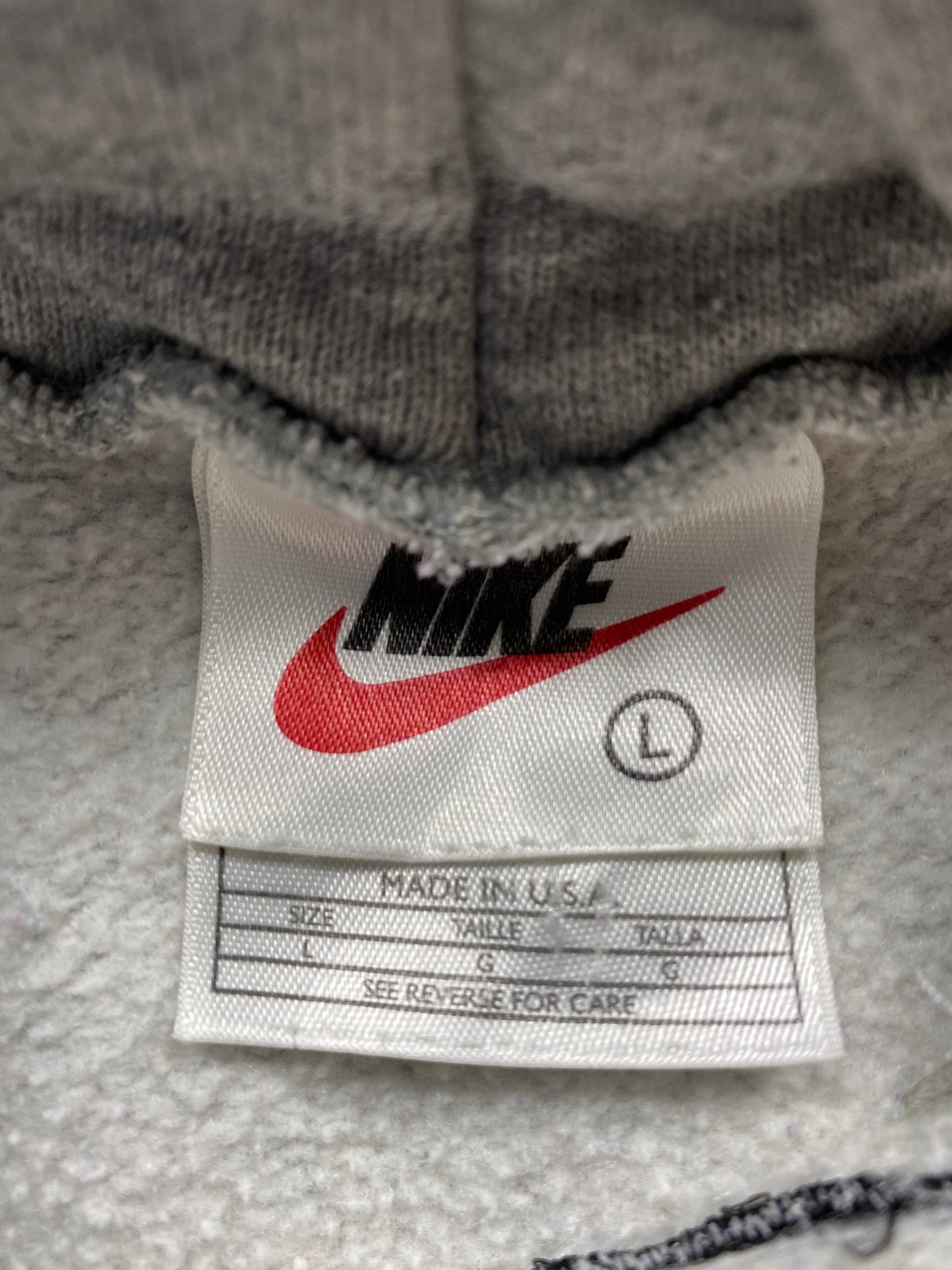 90’s NIKE Center Swoosh Made in USA Size L Vintage Hoodie Sweat-shirt / 7200