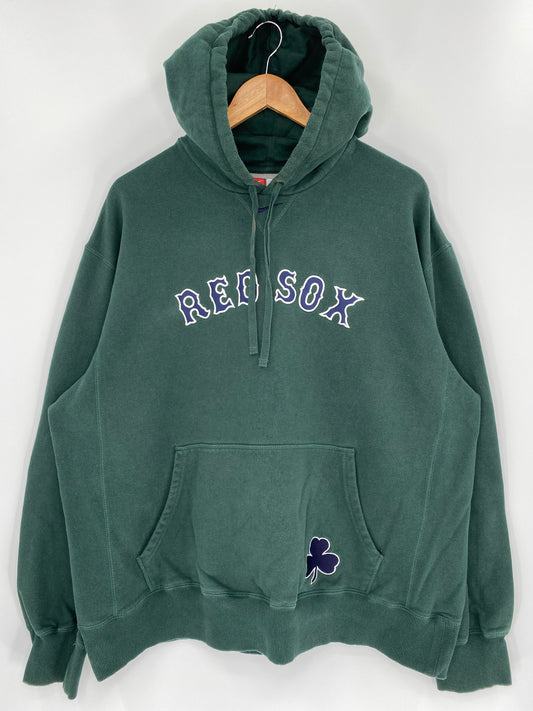 00’ NIKE RED SOX Size XL  Vintage MLB Hoodie Sweat shirt / 9619