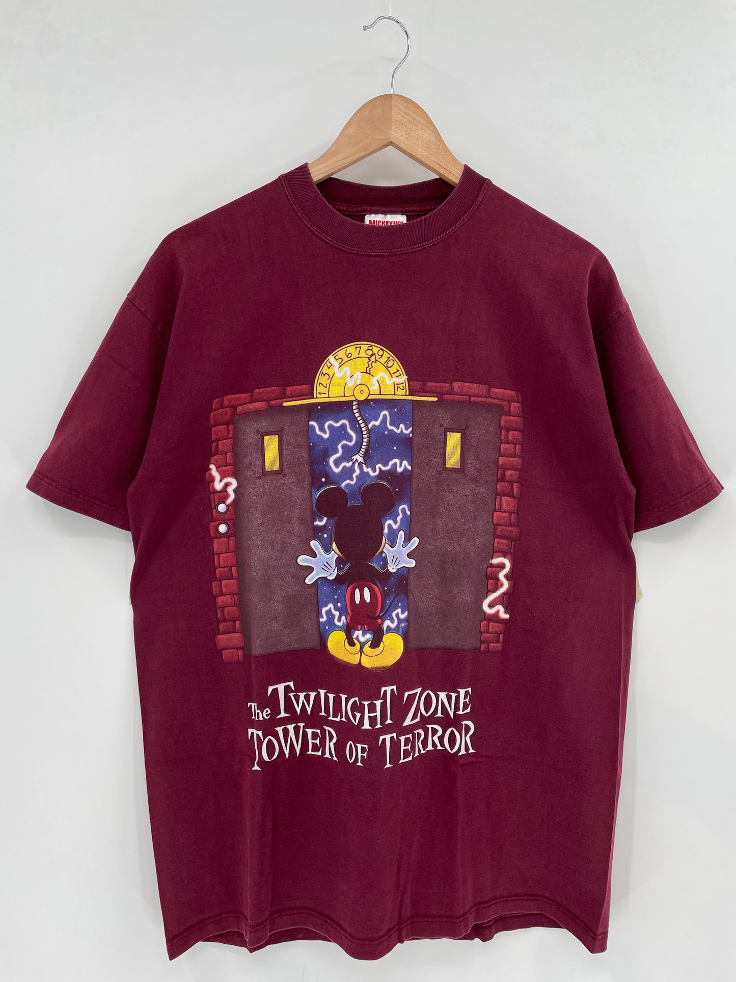 90's DISNEY MICKEY TOWER OF TERROR Size L Vintage T-Shirt / K3375