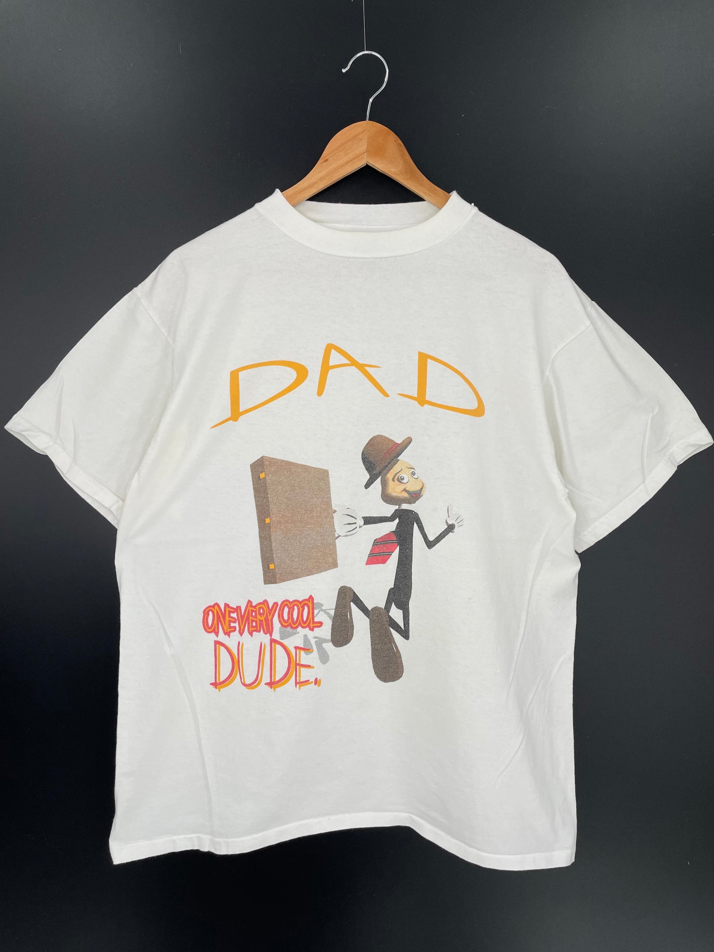 90’s ONE VERY COOL DUDE Size L Vintage T-Shirt / K874