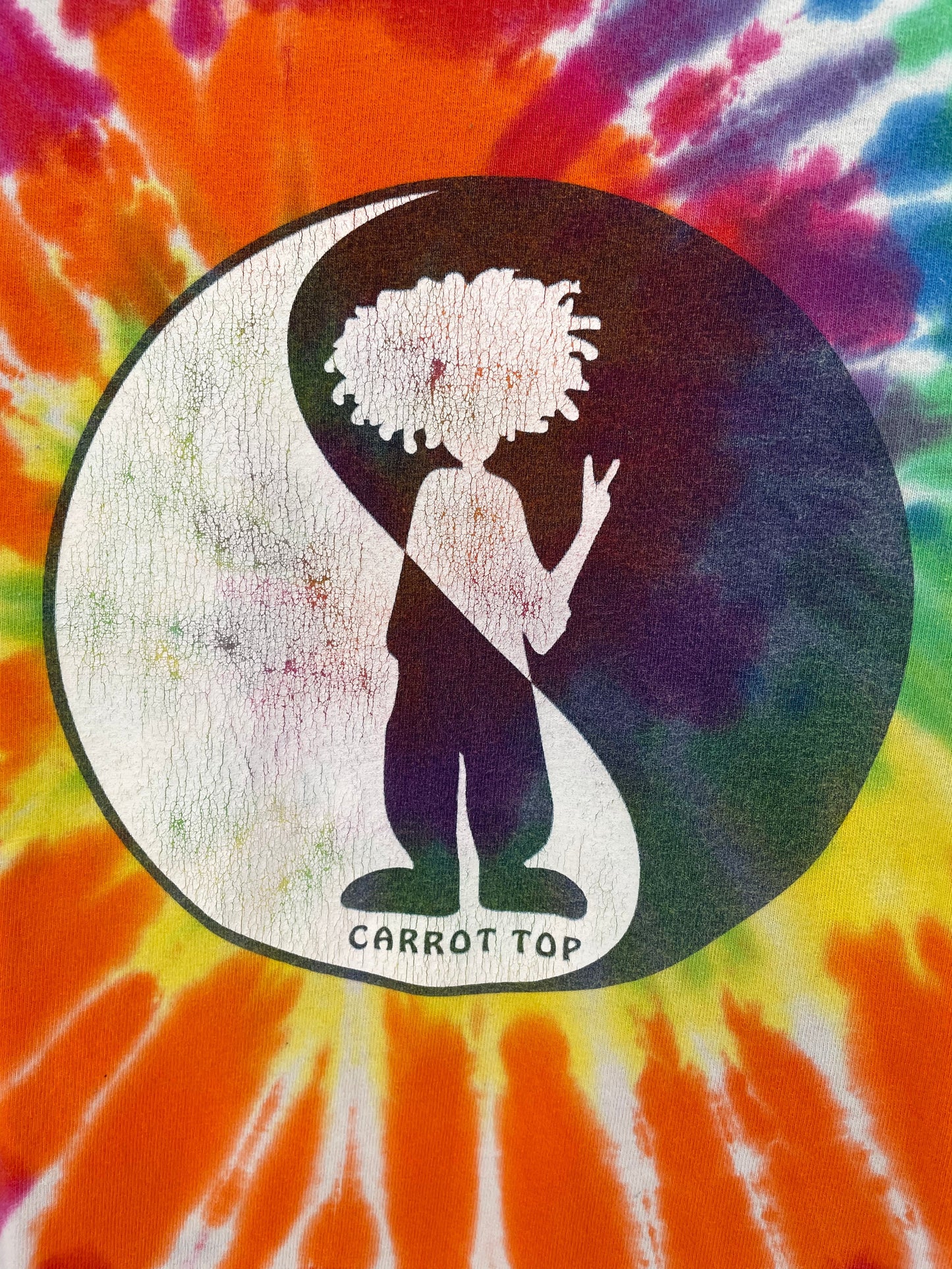 .90’s CARROT TOP Size XXL Vintage Tie-dye T- Shirt / E6266T