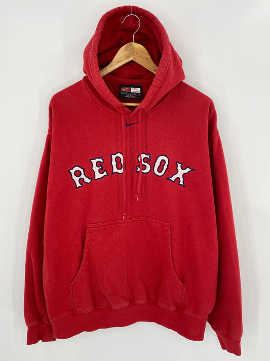 00’ NIKE RED SOXS Size L Vintage MLB Hoodie Sweat-Shirt / 7335