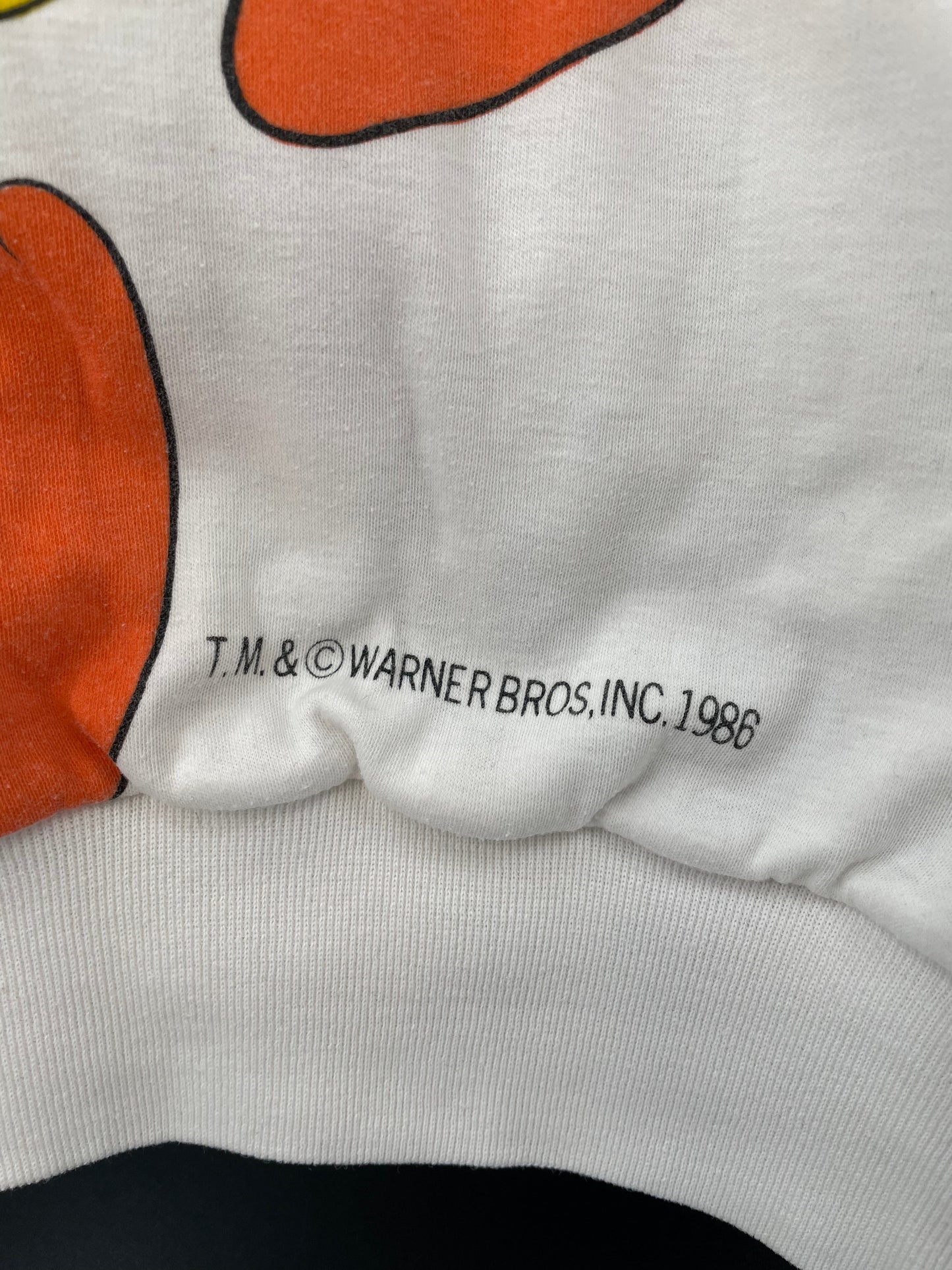 1986 LOONEY TUNES TWEETY Approx. Size M/L Vintage Double Face Reversible Sweat-shirt / A4178