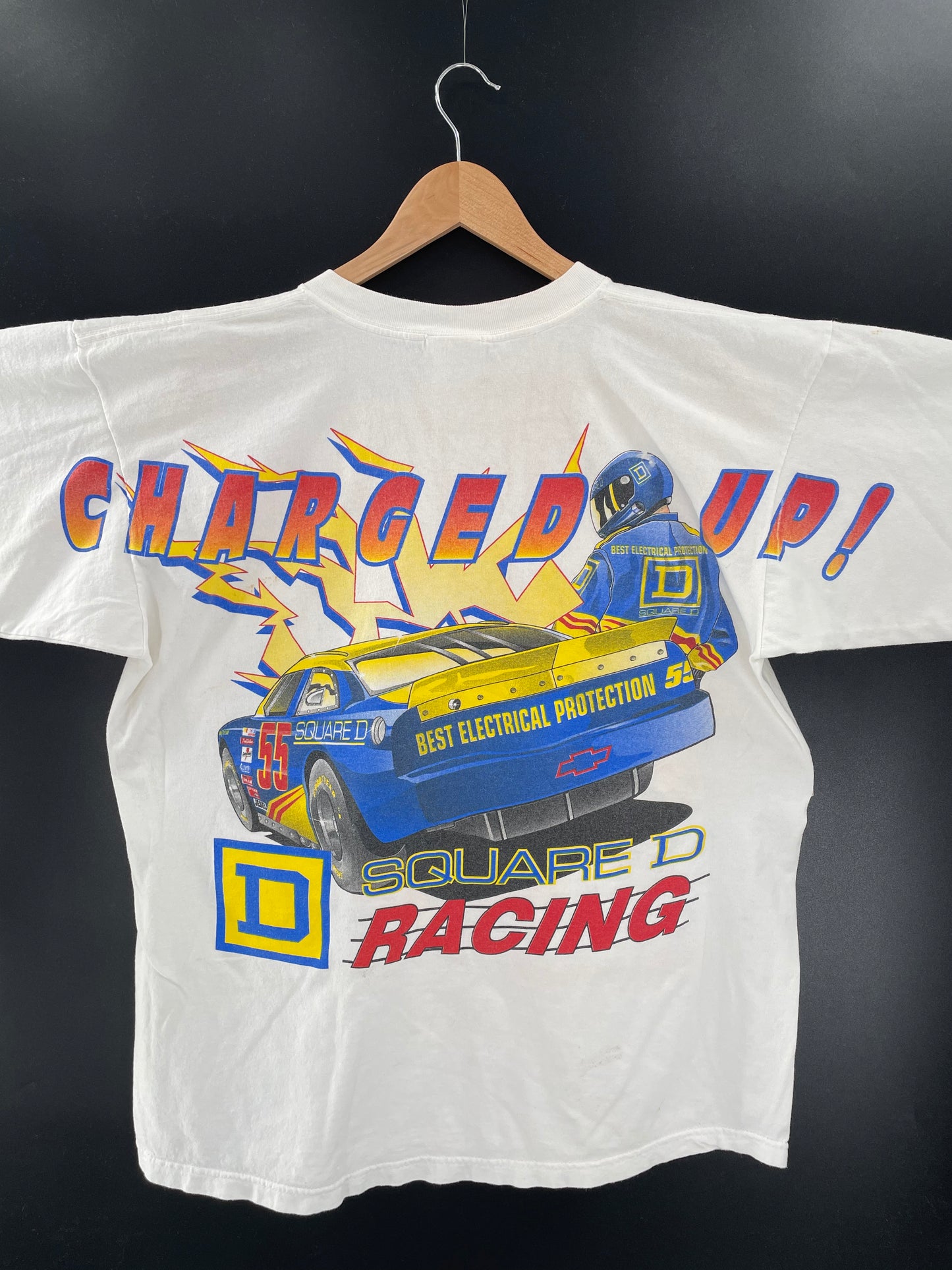 90’s ELECTRIFYING 55 Size XL Vintage Racing T-Shirt / K3426