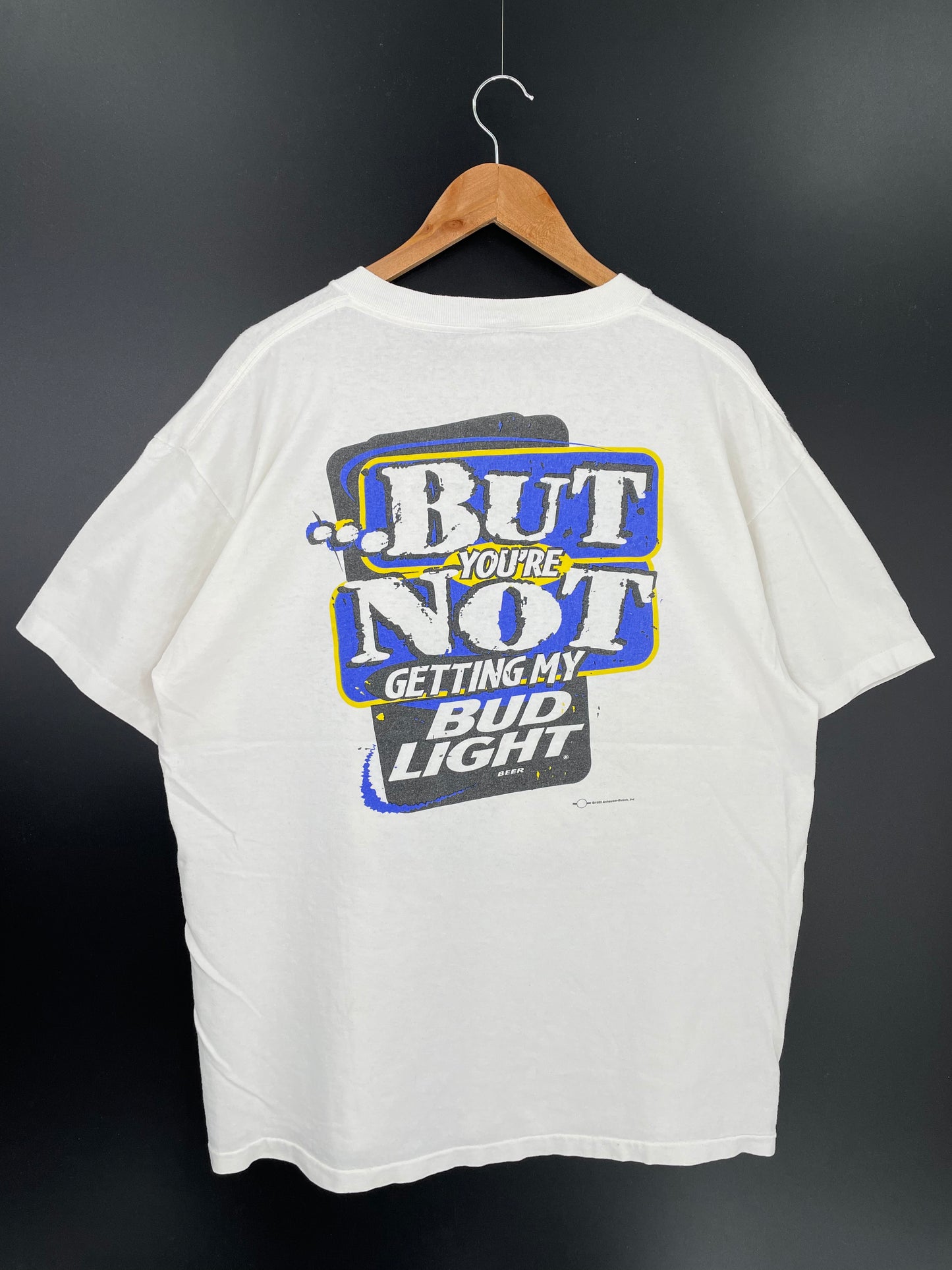 1995 BUD LIGHT Made in USA Size XL Vintage T-Shirts / K518