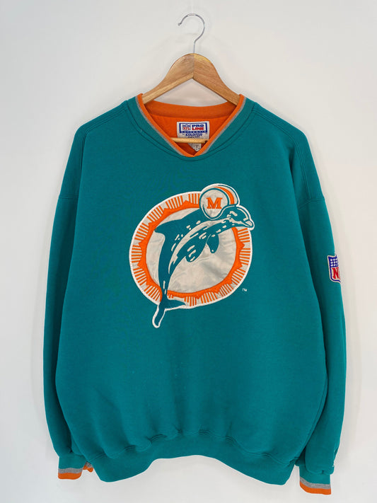 90’s STARTER x MIAMI DOLPHINS Size L Vintage NFL Sweat-Shirts / K7155