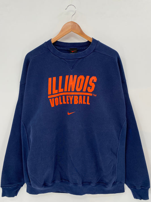 00’ NIKE ILLINOIS Size XL Vintage College Sweat-Shirts / A4482