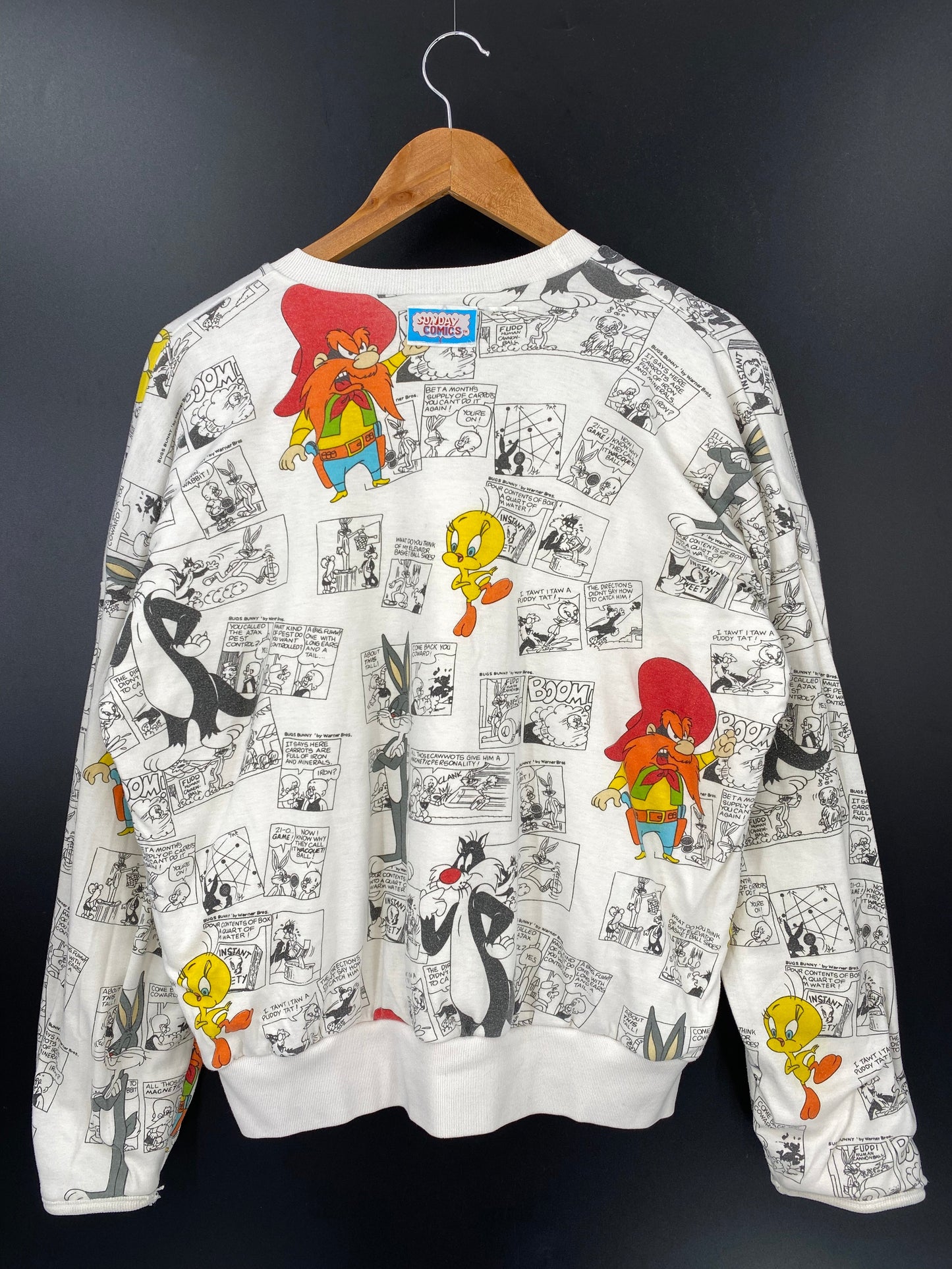 1986 LOONEY TUNES TWEETY Approx. Size M/L Vintage Double Face Reversible Sweat-shirt / A4178