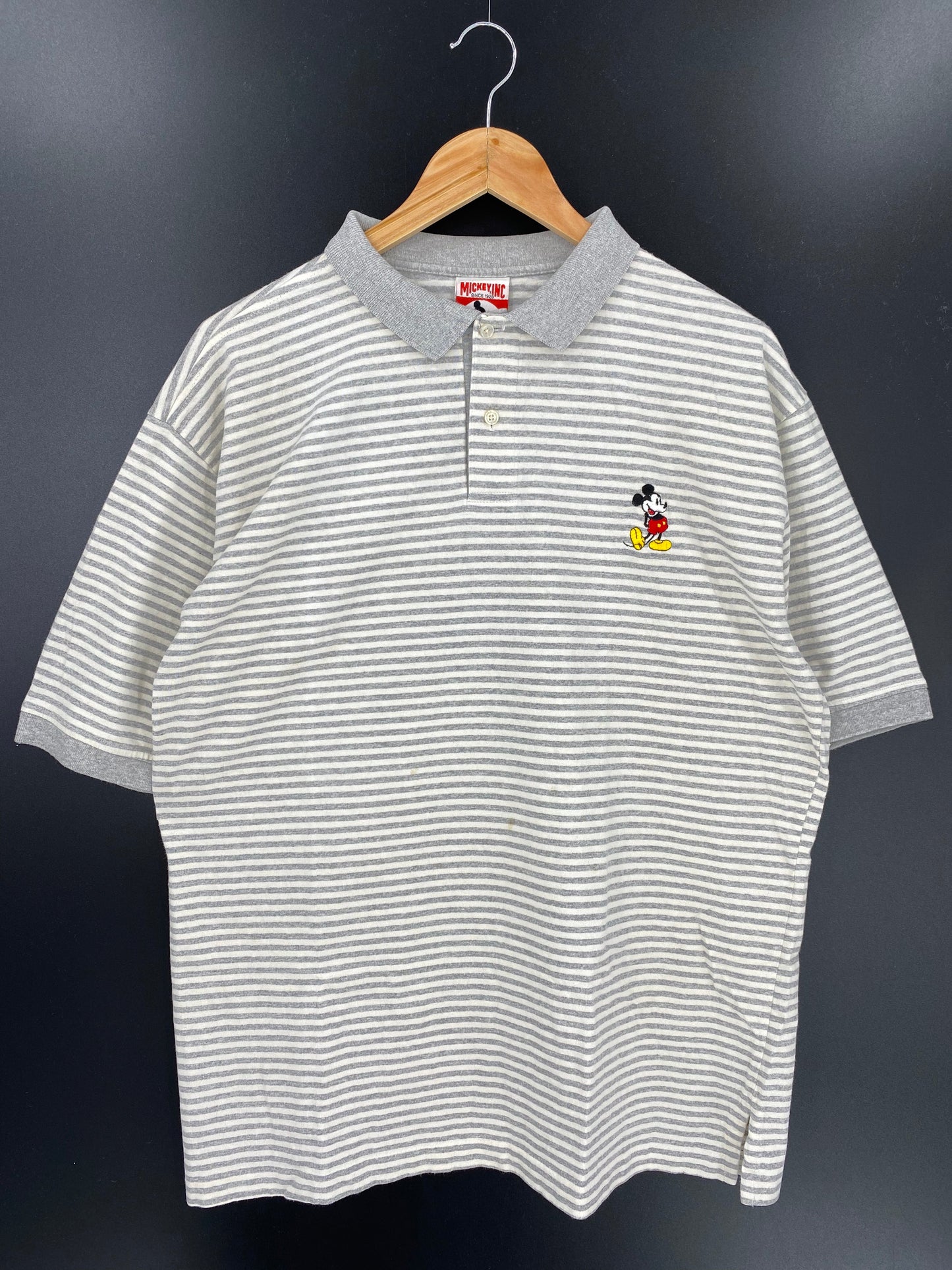 .90’s DISNEY MICKEY Made in USA Size L Vintage Polo-Shirt / E4937T