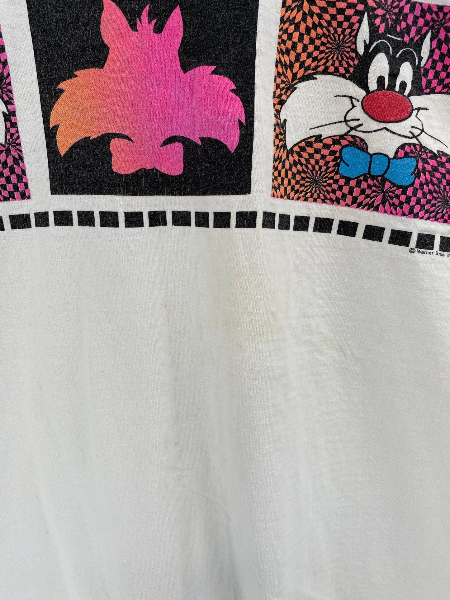 .1990 LOONEY TUNES SYLVESTER Made in USA One size (Approx.XXXL) Vintage T-Shirt / E6260T