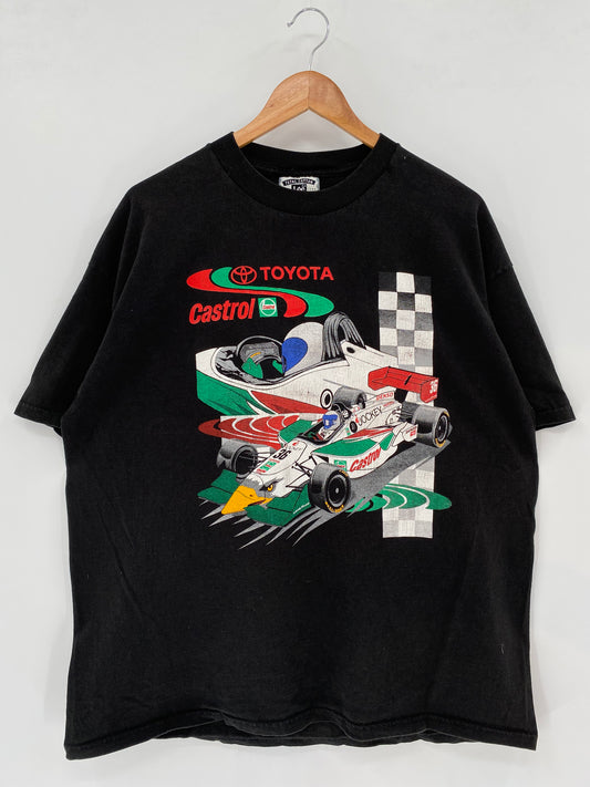 90’s TOYOTA CASTROL Made in USA Size XL Vintage Racing T-shirt / k1798