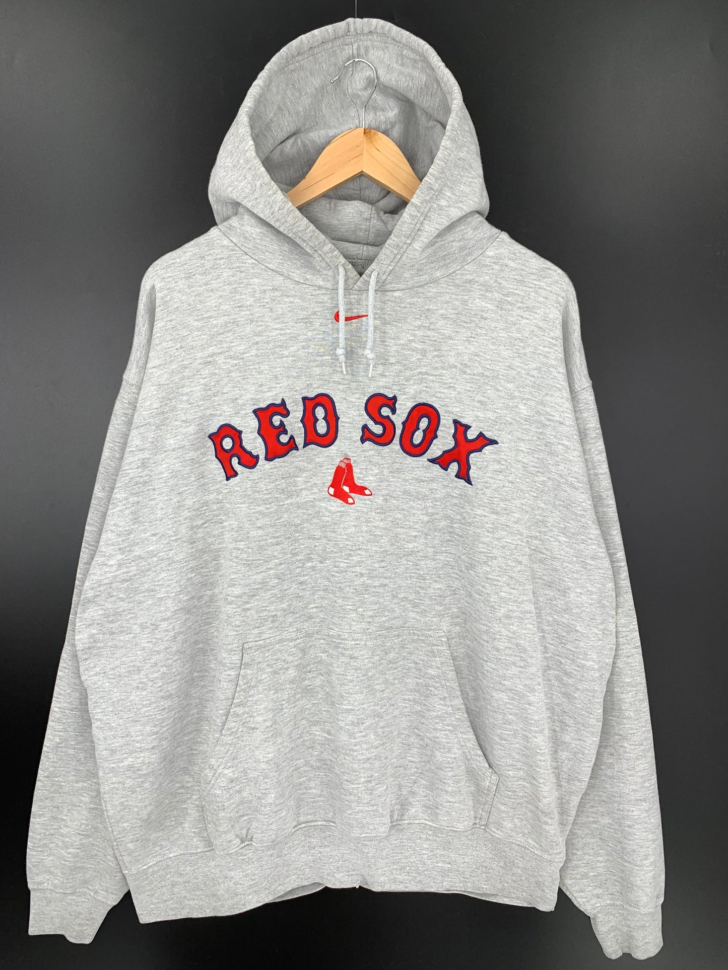 00’ NIKE RED SOX Size XL Vintage MLB Hoodie  Sweat-Shirt / k1658