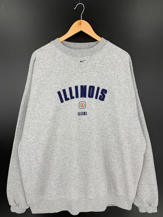 00’ NIKE ILLINOIS Size XXL Vintage Sweat-Shirt / k1657