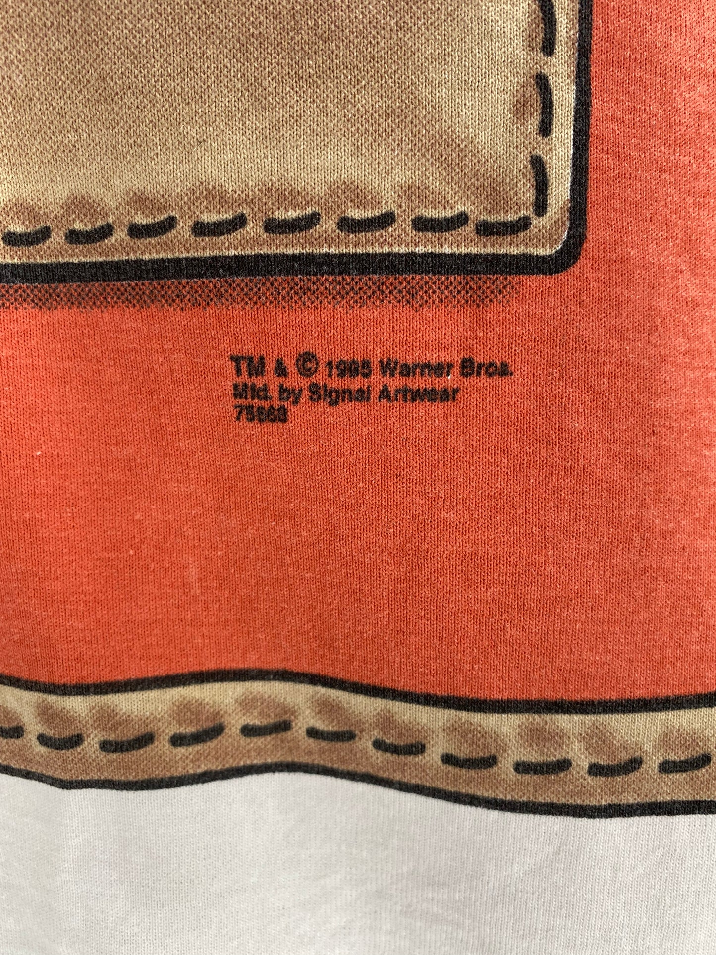 1995 LOONEY TUNES TAZ & DAFFY DUCK Made in USA Size L Vintage T-Shirts / K1595