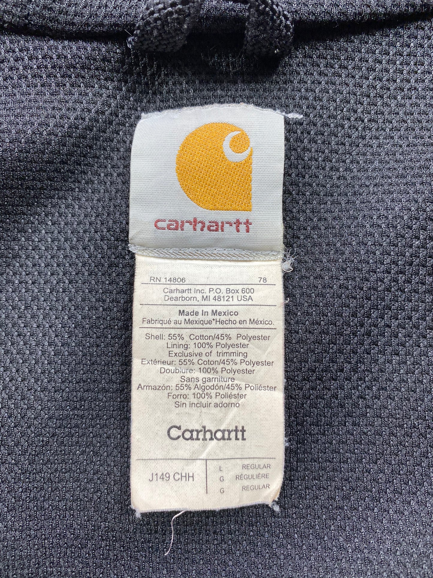 CARHARTT Size L Vintage Zip-Up Hoodie Sweat - Shirts / 5866