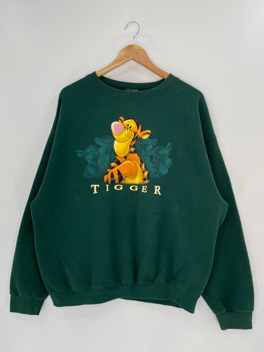 00’ DISNEY TIGGER Made in USA Size XL Vintage Sweat-shirt / 8715