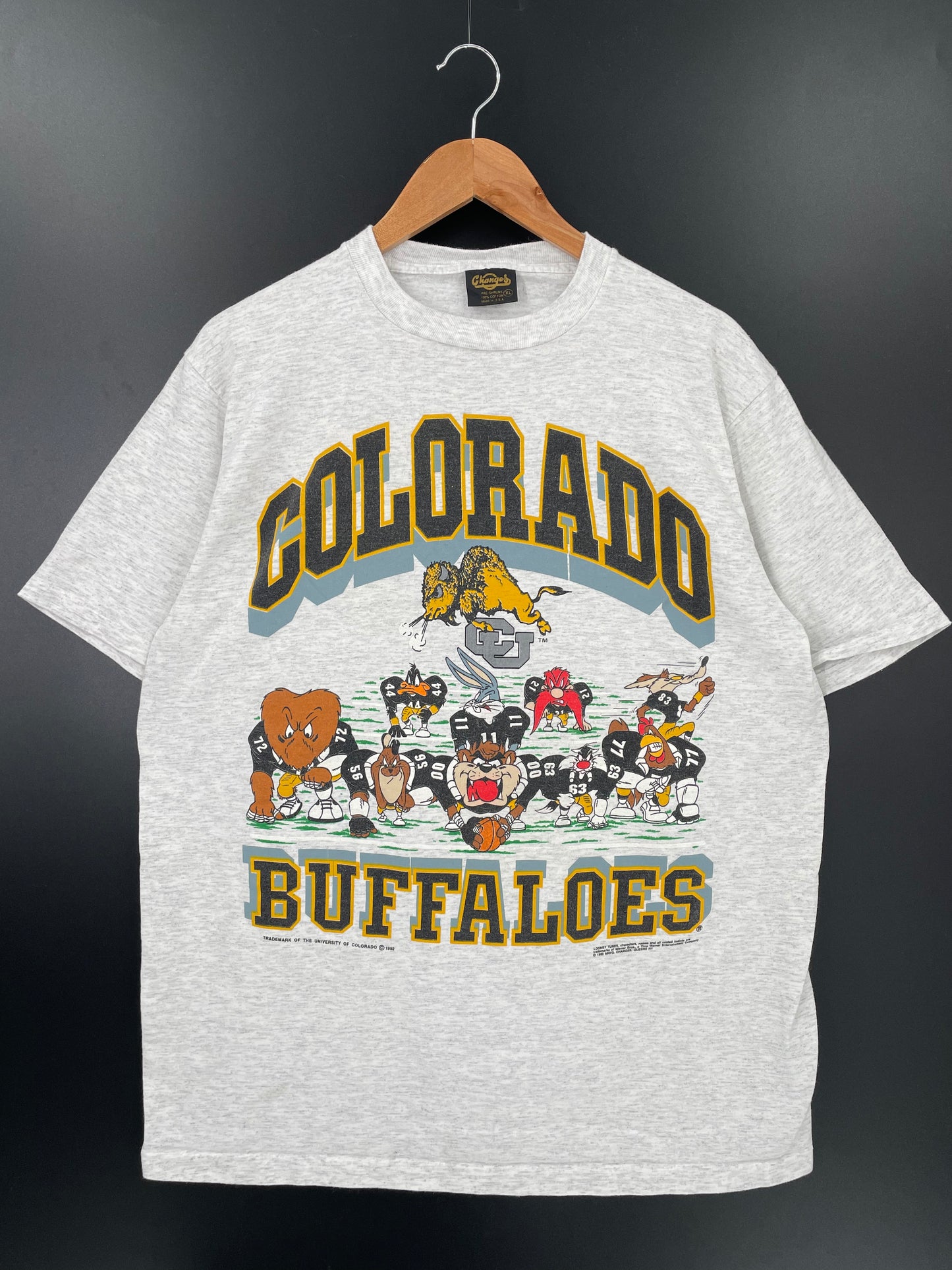 1992 COLORADO BUFFALOES Made in USA Size XL Vintage NFL T-Shirt / K2185