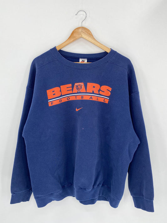 90’s NIKE x BEARS Made in USA Size L Vintage NFL Hoodie Sweat-Shirt / 5361