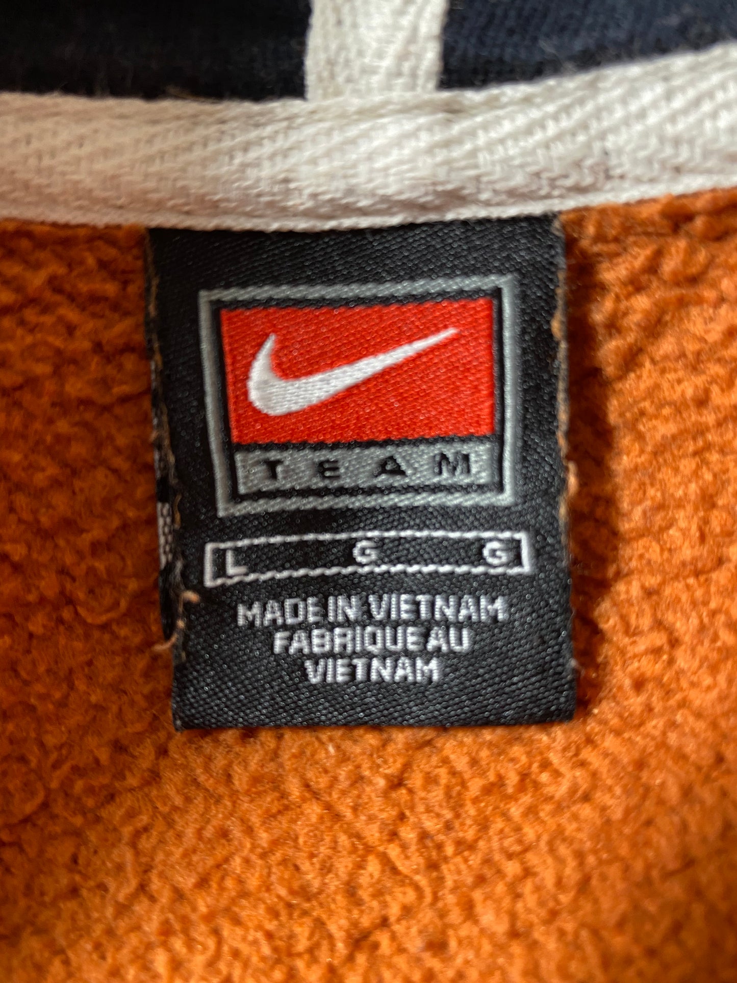 00' NIKE TEXAS Size L Vintage Half-zip Hoodie Sweat-shirt / k1988