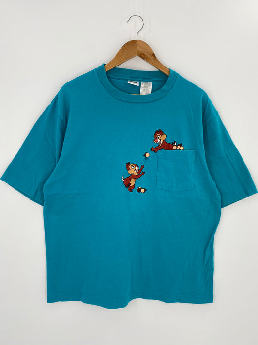 00’ DISNEY CHIP & DALE Size L Vintage T-shirt  / 8317