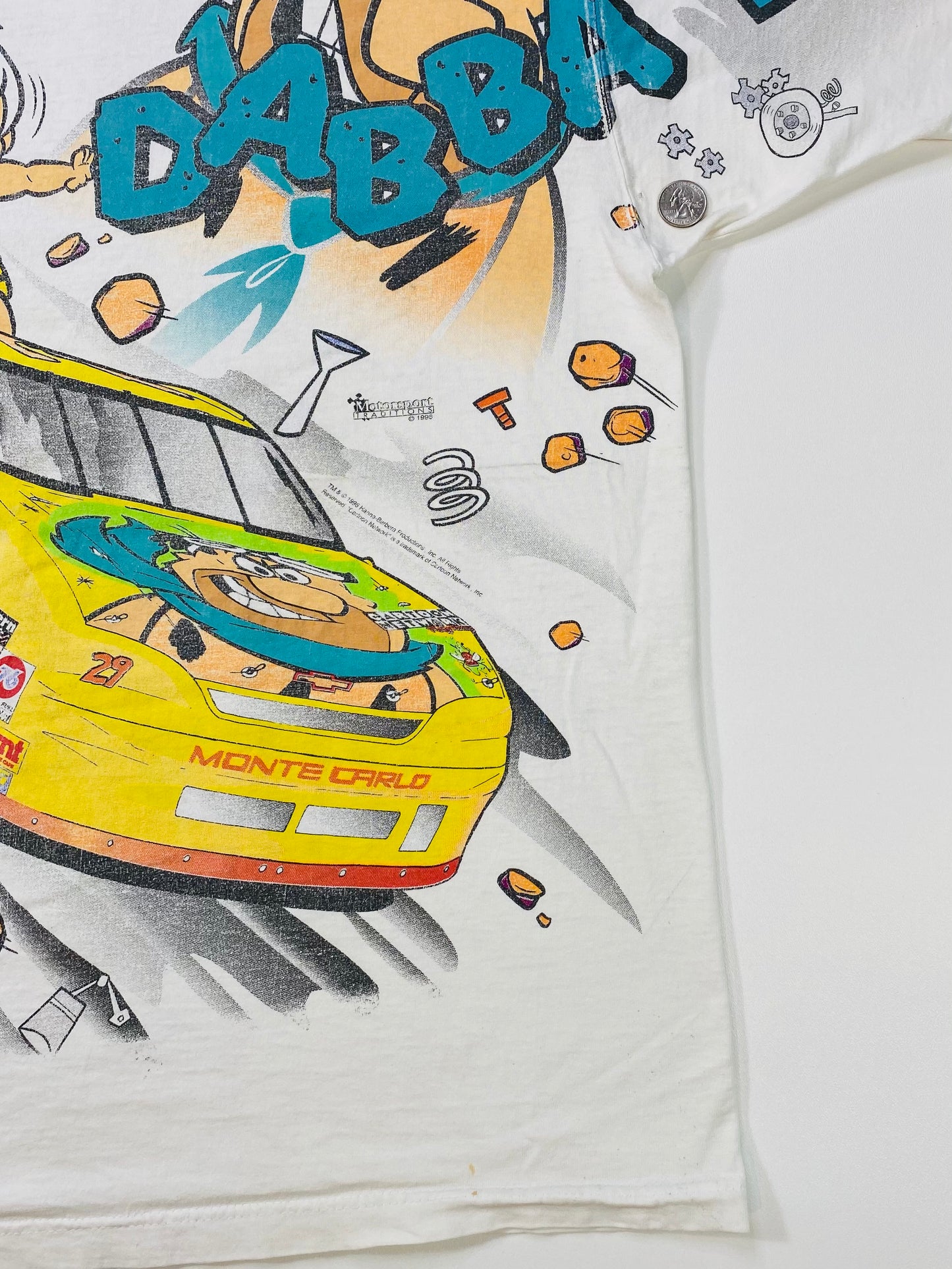 90’s The Flintstones  Made in USA Size XXL Vintage Racing T-shirts / 6276